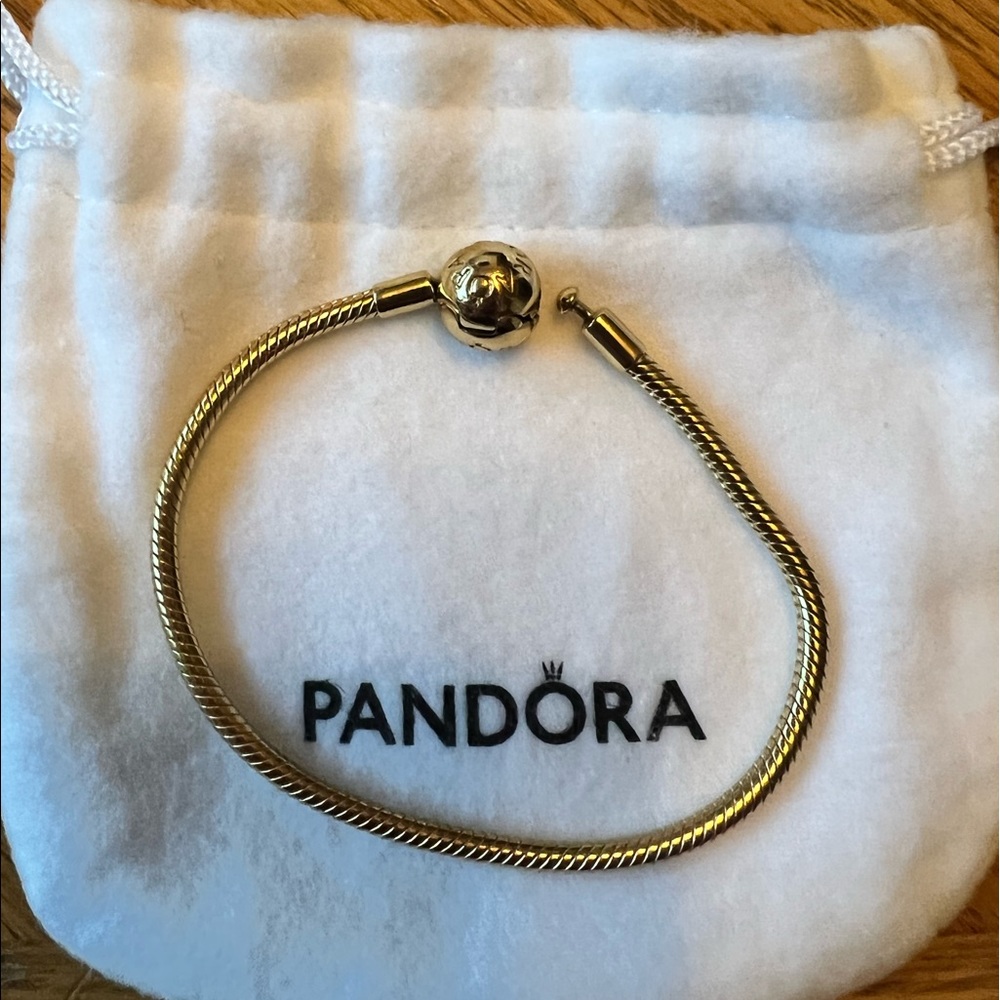 Pandora gold plated charm bracelet